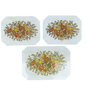 Vtg Insulated Hot Mat Ballonoff Spice of Life Pattern Trivet Coaster Set 3 READ